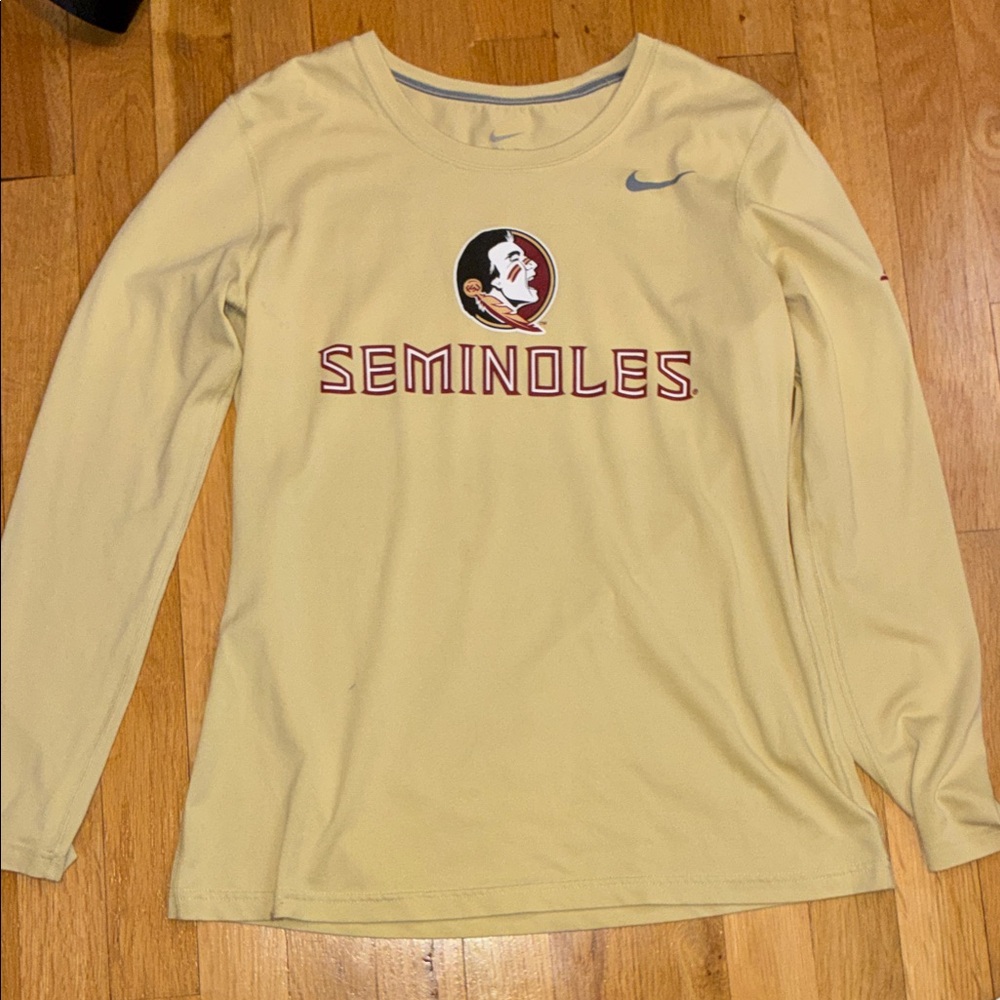 FSU Seminoles Long Sleeve Tee - Pale Yellow